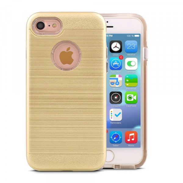 Wholesale iPhone 7 Hard Armor Hybrid Case (Champagne Gold )